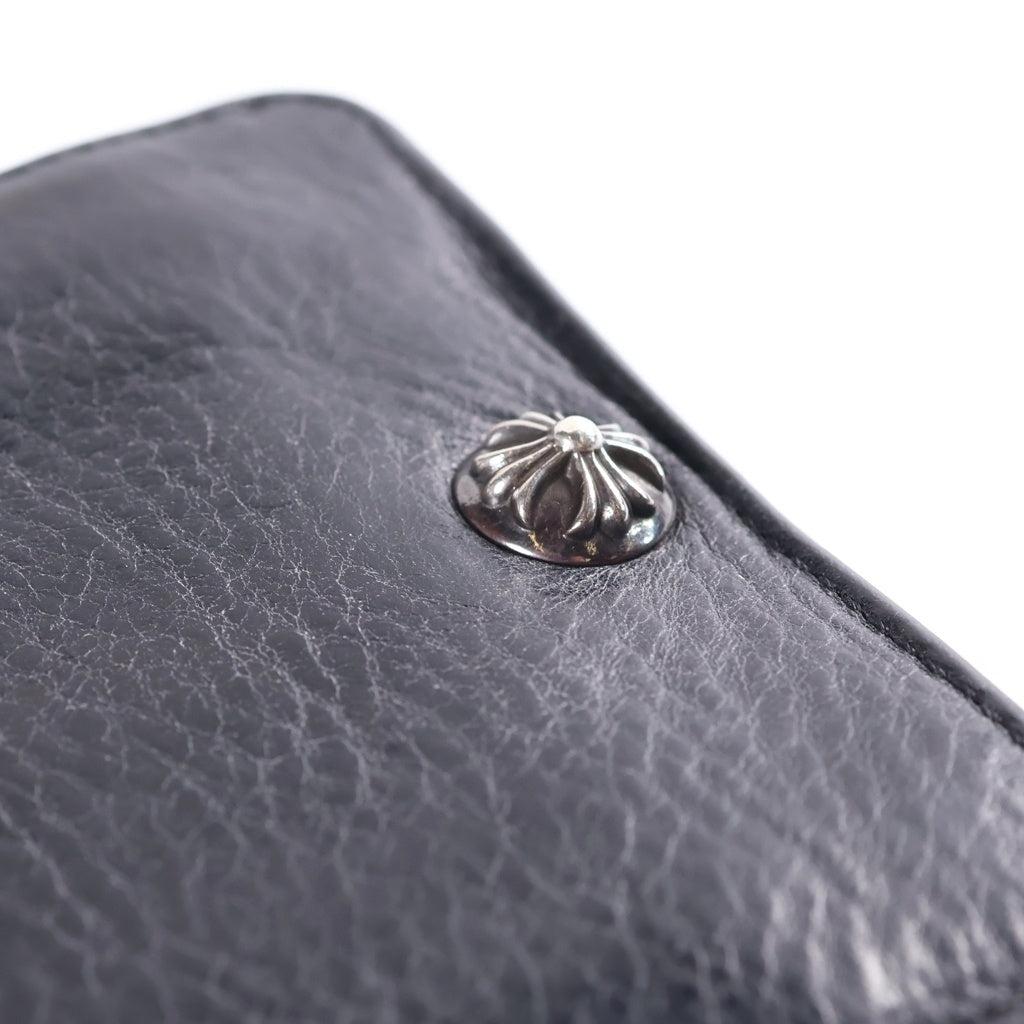CHROME HEARTS(クロムハーツ) 1SNAP 1スナップ クロス ボールボタン レザーウォレット 財布 ブラック