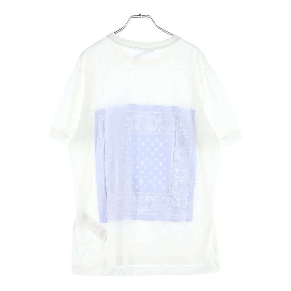 LOUIS VUITTON(ルイヴィトン) 14SS LVモノグラム フロントバンダナTシャツ 半袖クルーネックカットソー ホワイト/ブルー RM141 H5JR71 JEZ