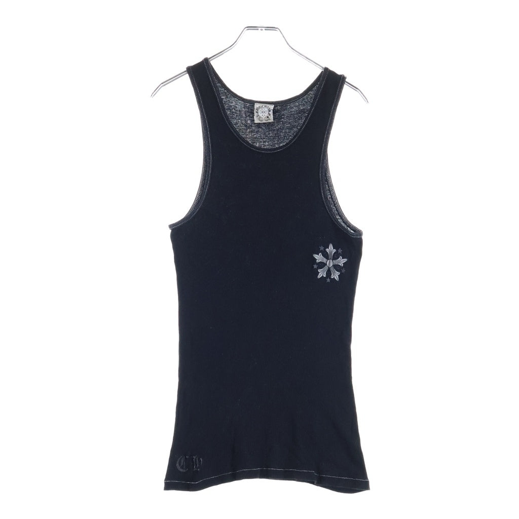 CHROME HEARTS(クロムハーツ) OLD RIB TANK TOP オールド ラージスタープリント リブタンクトップ ノースリーブカットソー ブラック