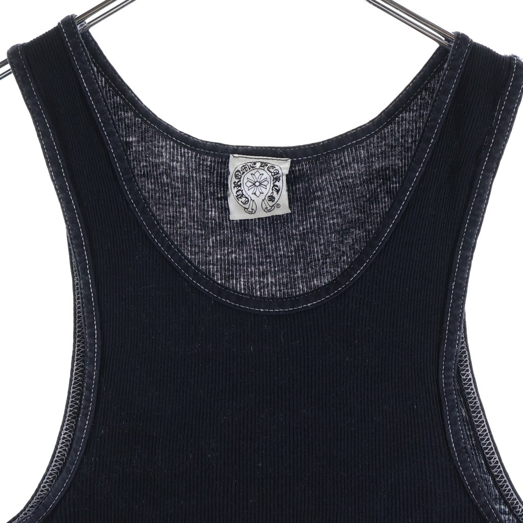 CHROME HEARTS(クロムハーツ) OLD RIB TANK TOP オールド ラージスタープリント リブタンクトップ ノースリーブカットソー ブラック