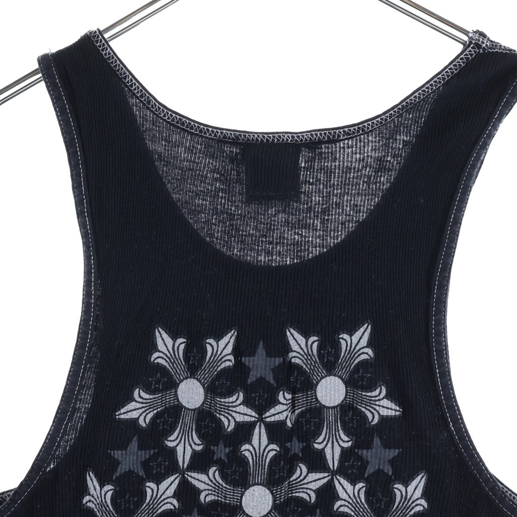 CHROME HEARTS(クロムハーツ) OLD RIB TANK TOP オールド ラージスタープリント リブタンクトップ ノースリーブカットソー ブラック