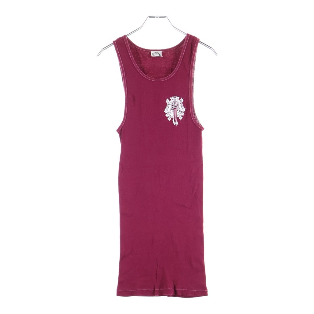 CHROME HEARTS(クロムハーツ) OLD RIB TANK TOP ロサンゼルス限定 ホースシュー ヴァインダガー リブタンクトップ ノースリーブカットソー ボルドー