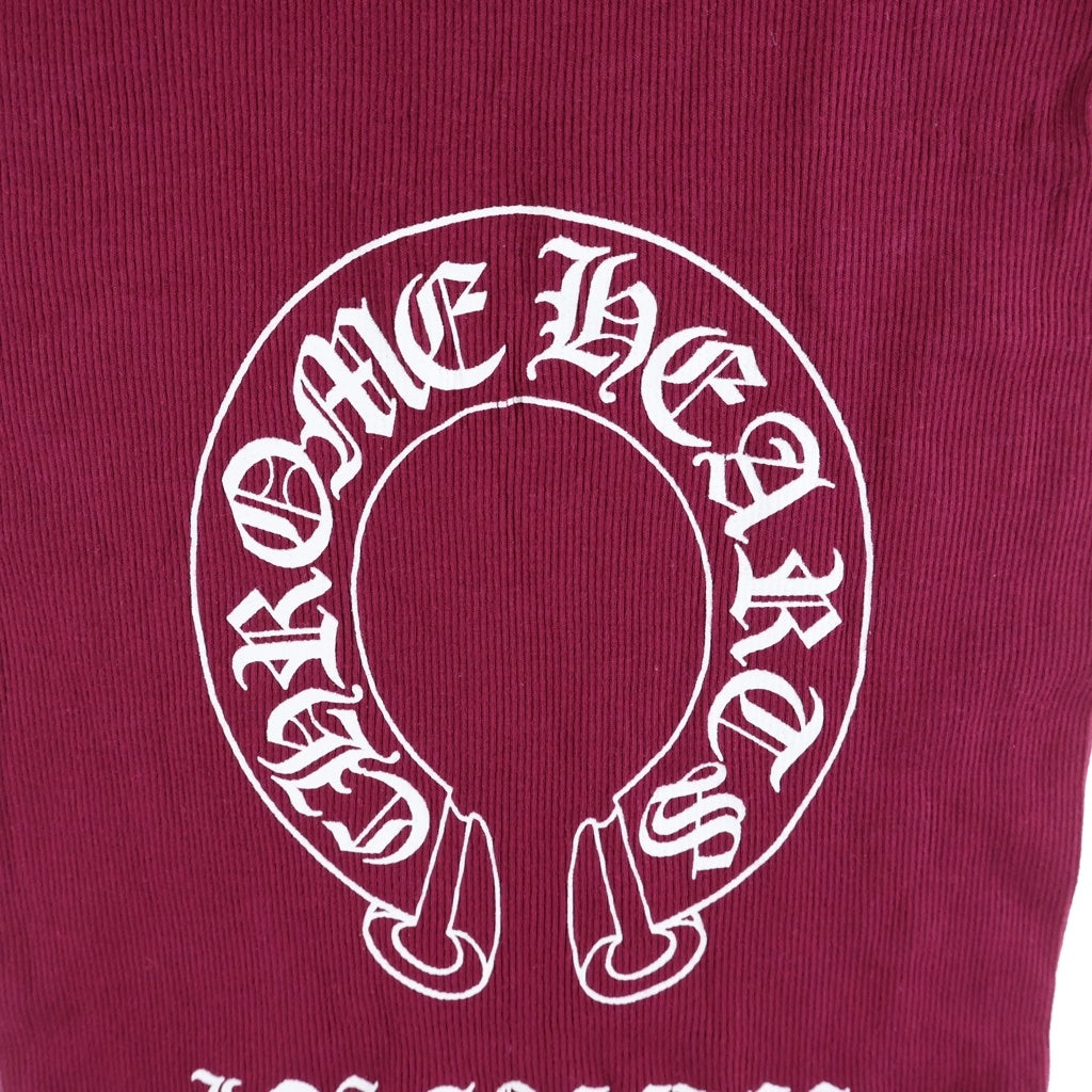 CHROME HEARTS(クロムハーツ) OLD RIB TANK TOP ロサンゼルス限定 ホースシュー ヴァインダガー リブタンクトップ ノースリーブカットソー ボルドー