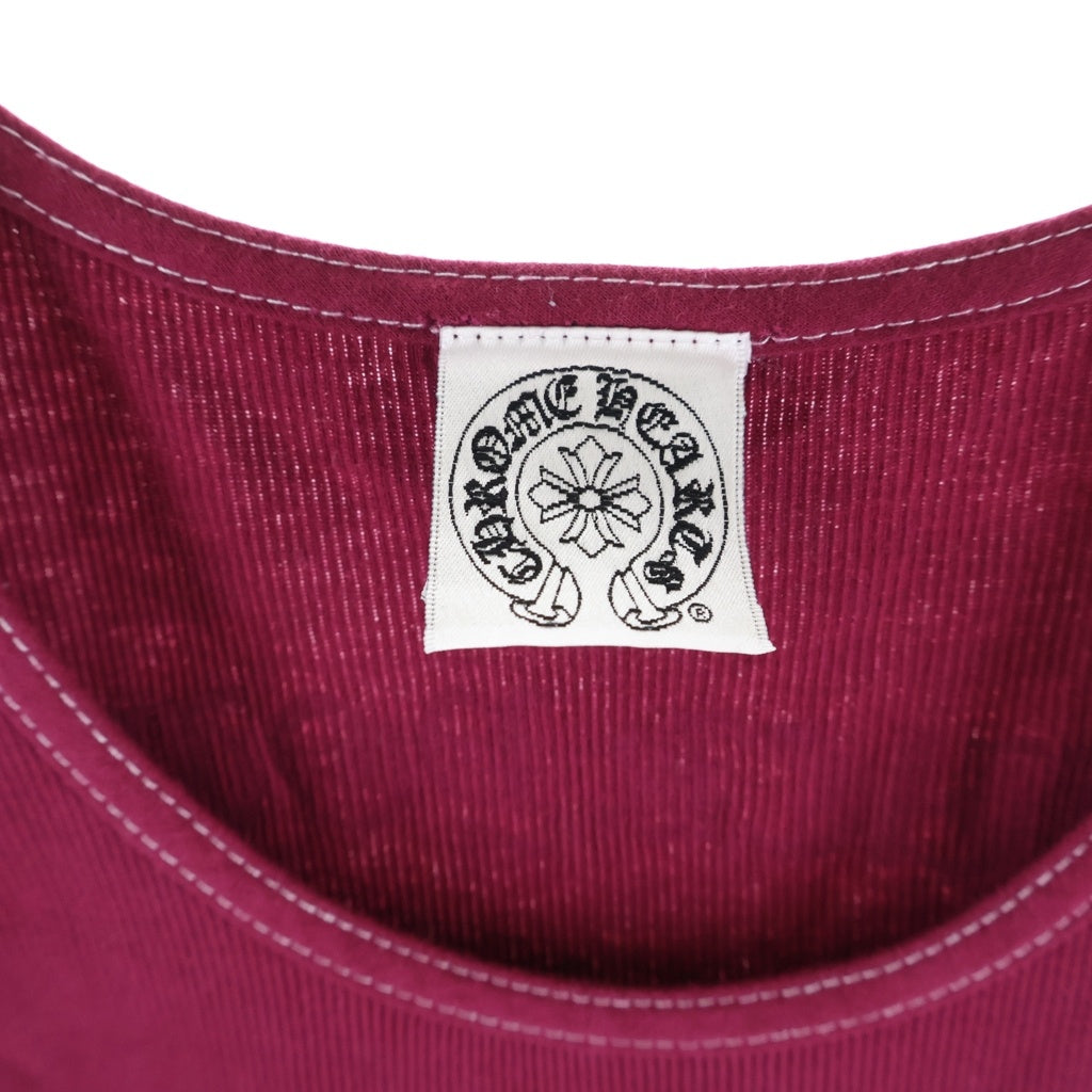 CHROME HEARTS(クロムハーツ) OLD RIB TANK TOP ロサンゼルス限定 ホースシュー ヴァインダガー リブタンクトップ ノースリーブカットソー ボルドー