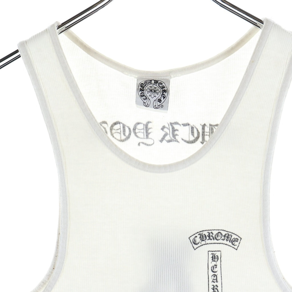 CHROME HEARTS(クロムハーツ) OLD RIB TANK TOP オールド ケルティッククロス Tバー リブタンクトップ ノースリーブカットソー ホワイト