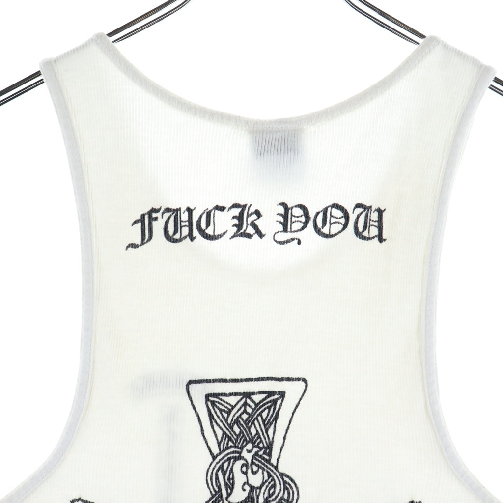 CHROME HEARTS(クロムハーツ) OLD RIB TANK TOP オールド ケルティッククロス Tバー リブタンクトップ ノースリーブカットソー ホワイト