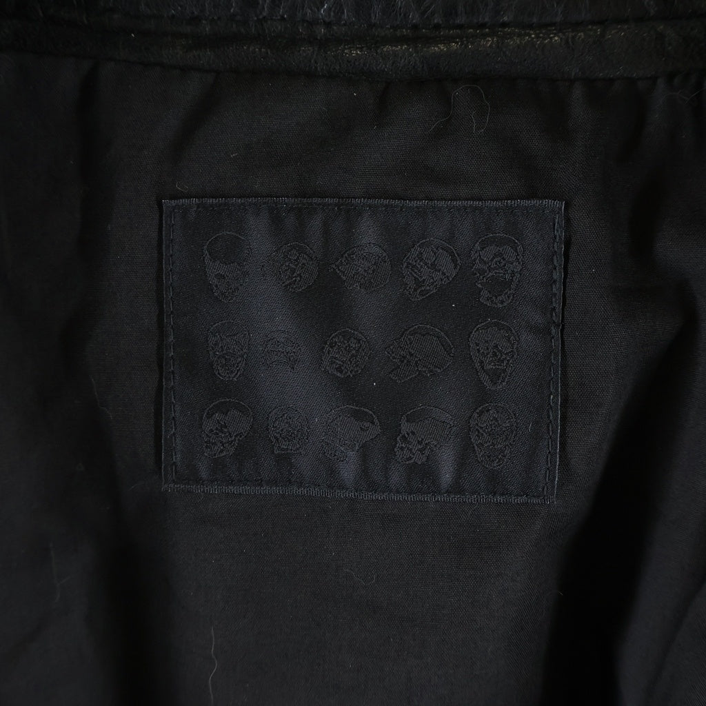 ROYAL FLASH(ロイヤルフラッシュ) ファーフーデッド ジップアップ レザーライダースジャケット ブラック WHL201