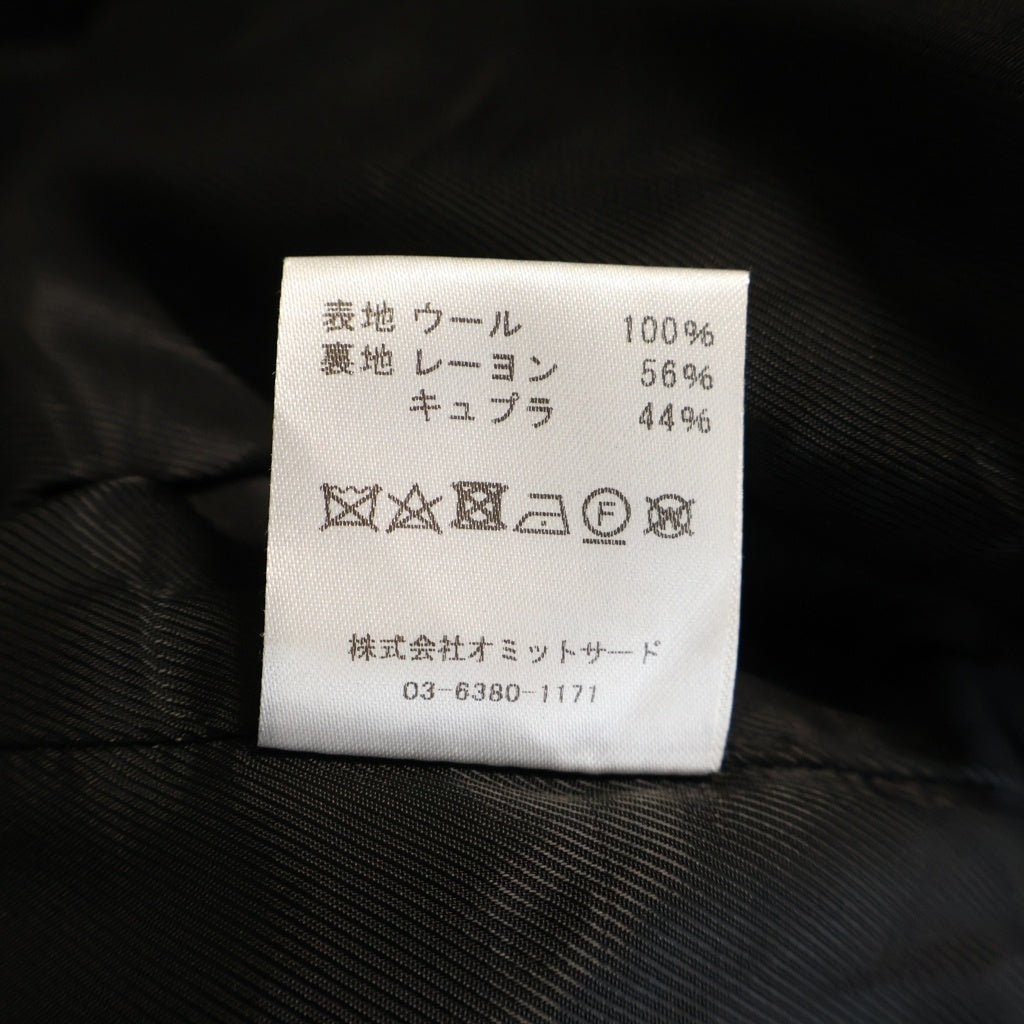 el conductorH(コンダクター) 25SS WOOL FRONT ZIP BONDAGE TROUSERS ウールフロントジップ ストライプ ボンテージトラウザーパンツ ブラック PD25SP07