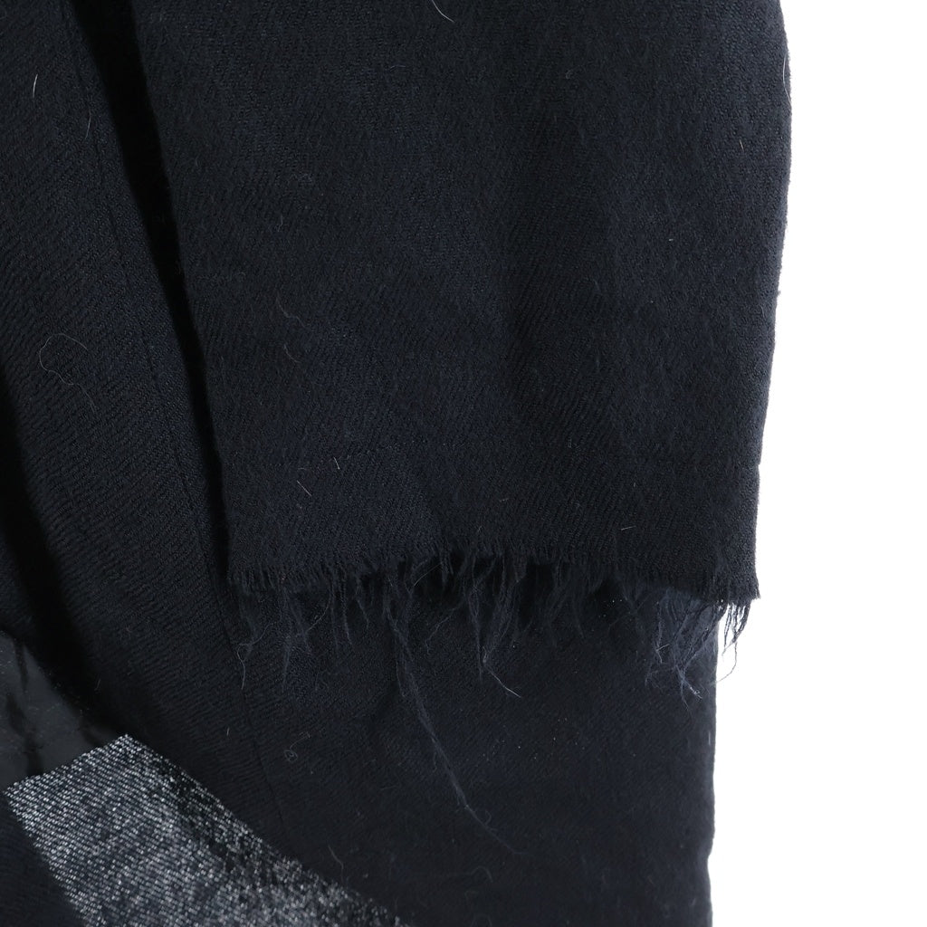 Y's(ワイズ) 24AW ピークドラペル ウールカットオフロングジャケット ブラック YO-J03-102