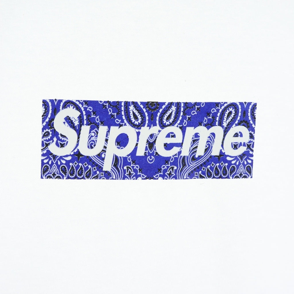 SUPREME(シュプリーム) 19AW Bandana Box Logo Tee バンダナ柄 ボックスロゴ クルーネック半袖Tシャツ カットソー ホワイト