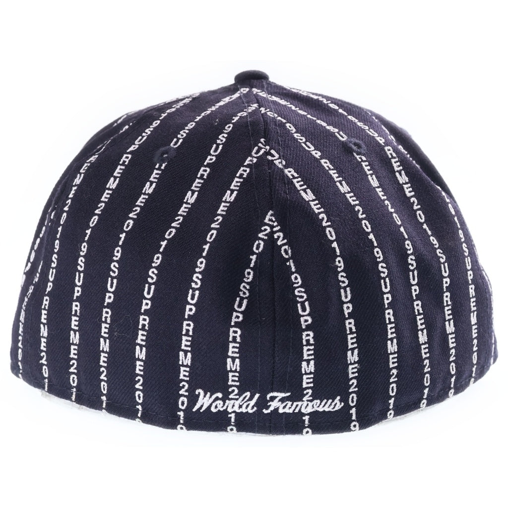 SUPREME(シュプリーム) 19SS ×New Era Text Stripe Box Logo ニューエラ テキスト ストライプ ボックスロゴ キャップ 帽子 ネイビー
