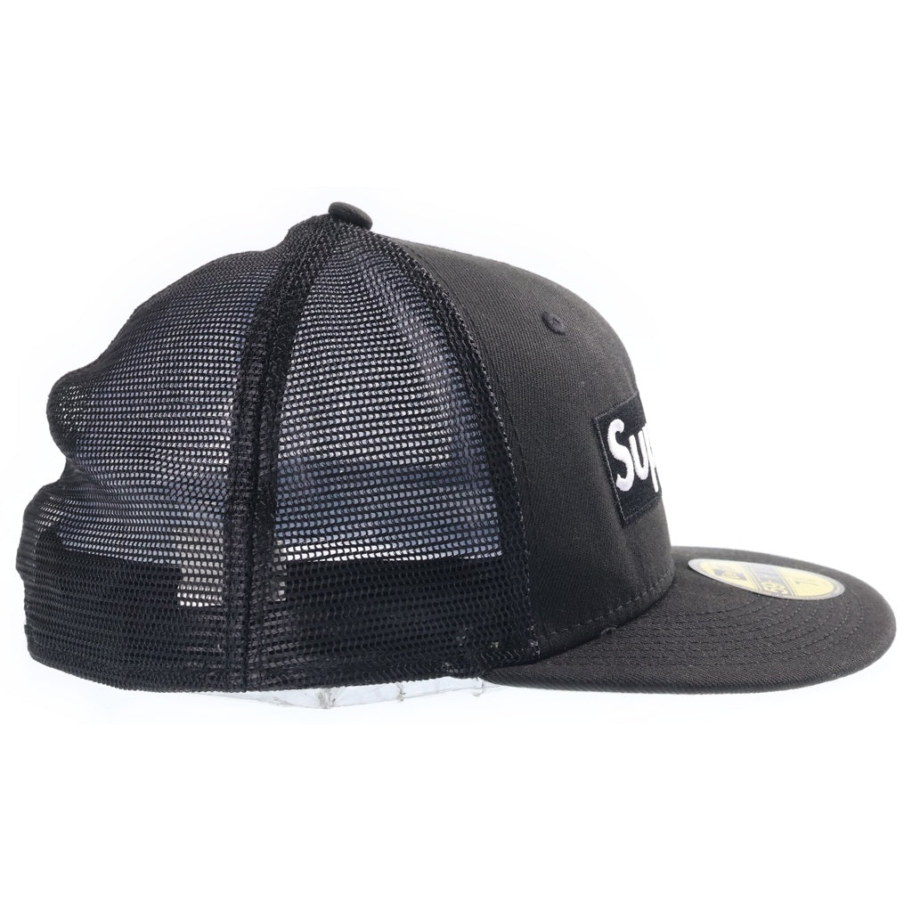 SUPREME(シュプリーム) 23SS ×NEW ERA Box Logo Mesh Back Cap ニューエラ ボックスロゴ 6パネル メッシュ ベースボールキャップ 帽子 ブラック