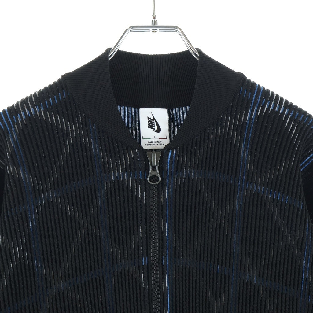 NIKE(ナイキ) 21SS ×UNDERCOVER KNIT MA-1 BOMBER JACKET アンダーカバー ジップアップ ニット ボンバージャケット ブルゾン ブラック/ブルー CZ4705-010