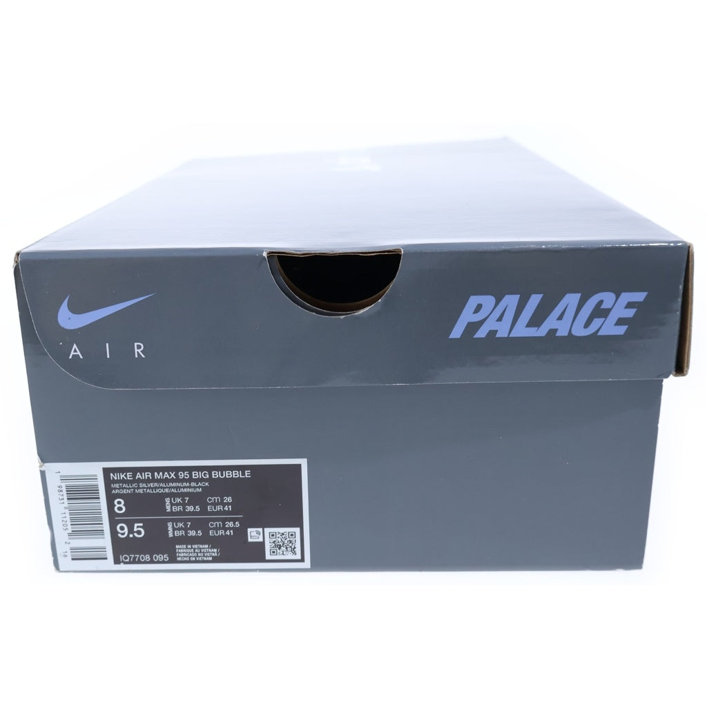 NIKE(ナイキ) ×PALACE SKATEBOARDS AIR MAX 95 BIG BUBBLE METALLIC SILVER/ALUMINUM パレススケートボーディング エアマックス ビッグバブル ローカットスニーカー US8/26cm IQ7708-095