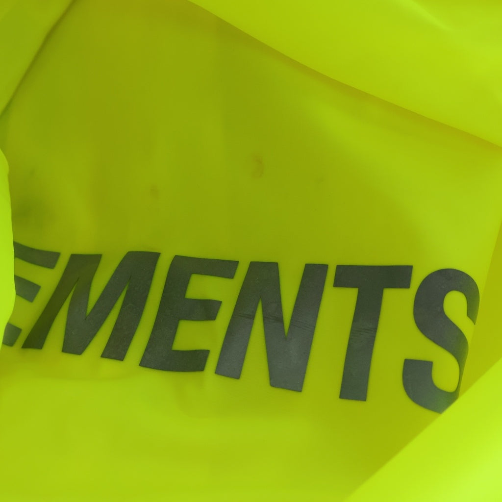 VETEMENTS(ヴェトモン) 18SS バックロゴプリント オーバーサイズド PVC フーデッドコート ジャケット イエロー WSS18JA32