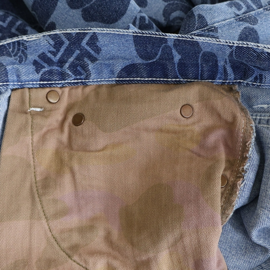 A BATHING APE(アベイシングエイプ) Blue Asia Camo Jeans ブルーアジアカモ 総柄 ストレートデニムパンツ インディゴ 001DPK201001M
