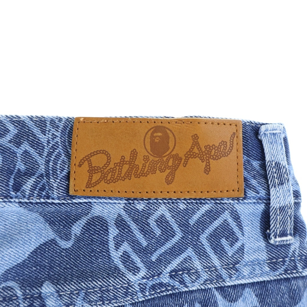 A BATHING APE(アベイシングエイプ) Blue Asia Camo Jeans ブルーアジアカモ 総柄 ストレートデニムパンツ インディゴ 001DPK201001M