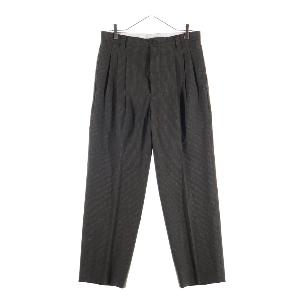 VISVIM(ヴィスヴィム) 23SS MCCLOUD SLACKS SANTOME マクラウド ウール混 ストライプ スラックスパンツ ブラウン 0123105008019