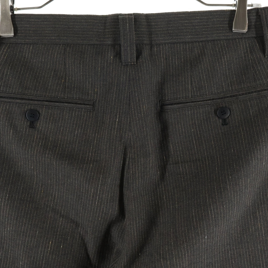 VISVIM(ヴィスヴィム) 23SS MCCLOUD SLACKS SANTOME マクラウド ウール混 ストライプ スラックスパンツ ブラウン 0123105008019