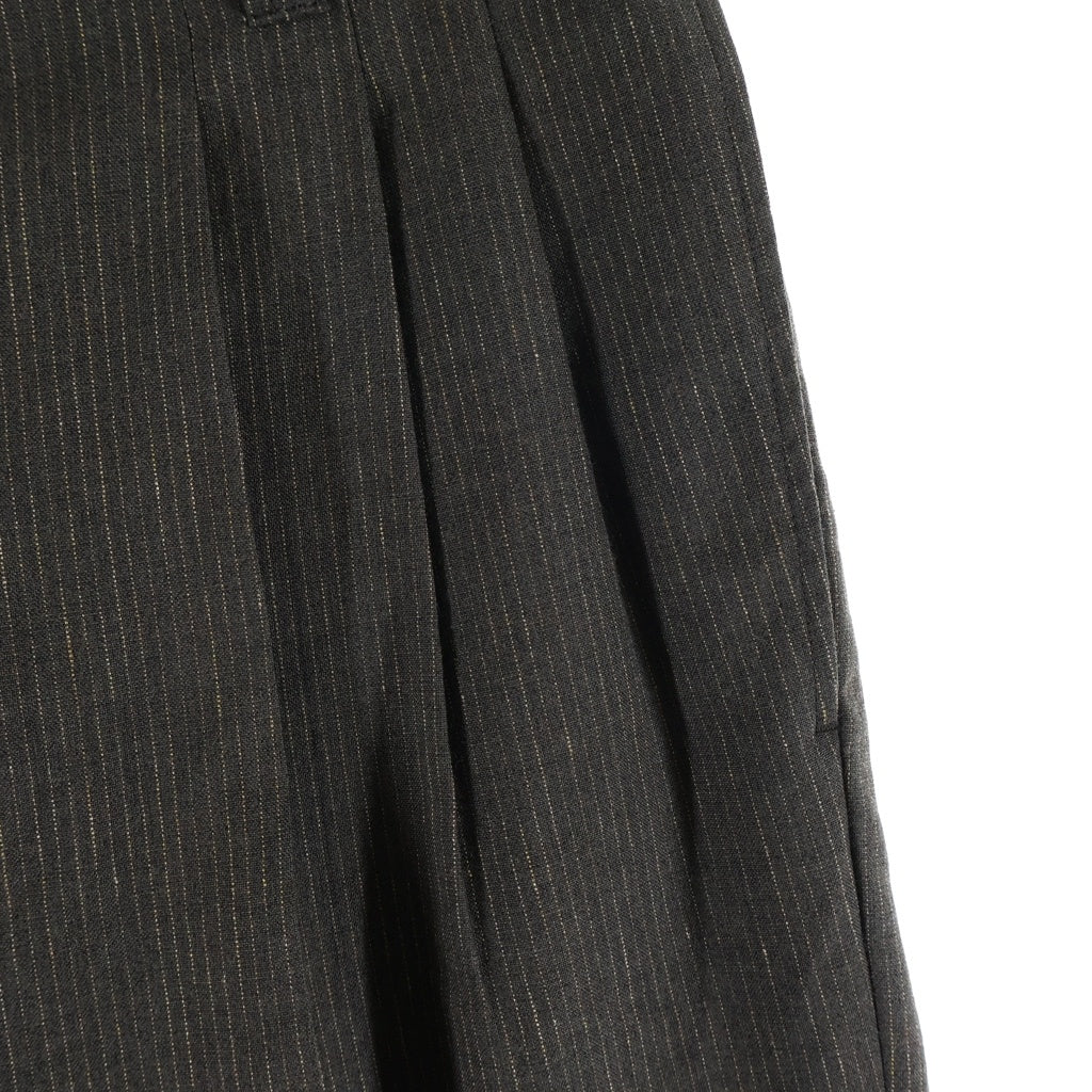 VISVIM(ヴィスヴィム) 23SS MCCLOUD SLACKS SANTOME マクラウド ウール混 ストライプ スラックスパンツ ブラウン 0123105008019