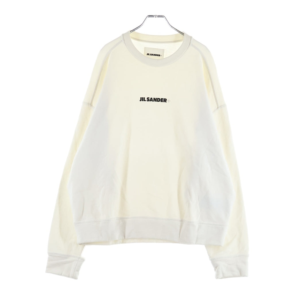 JIL SANDER +(ジルサンダープラス) 22AW ロゴプリント クルーネックスウェットトレーナー ホワイト J47GU0001 J45050