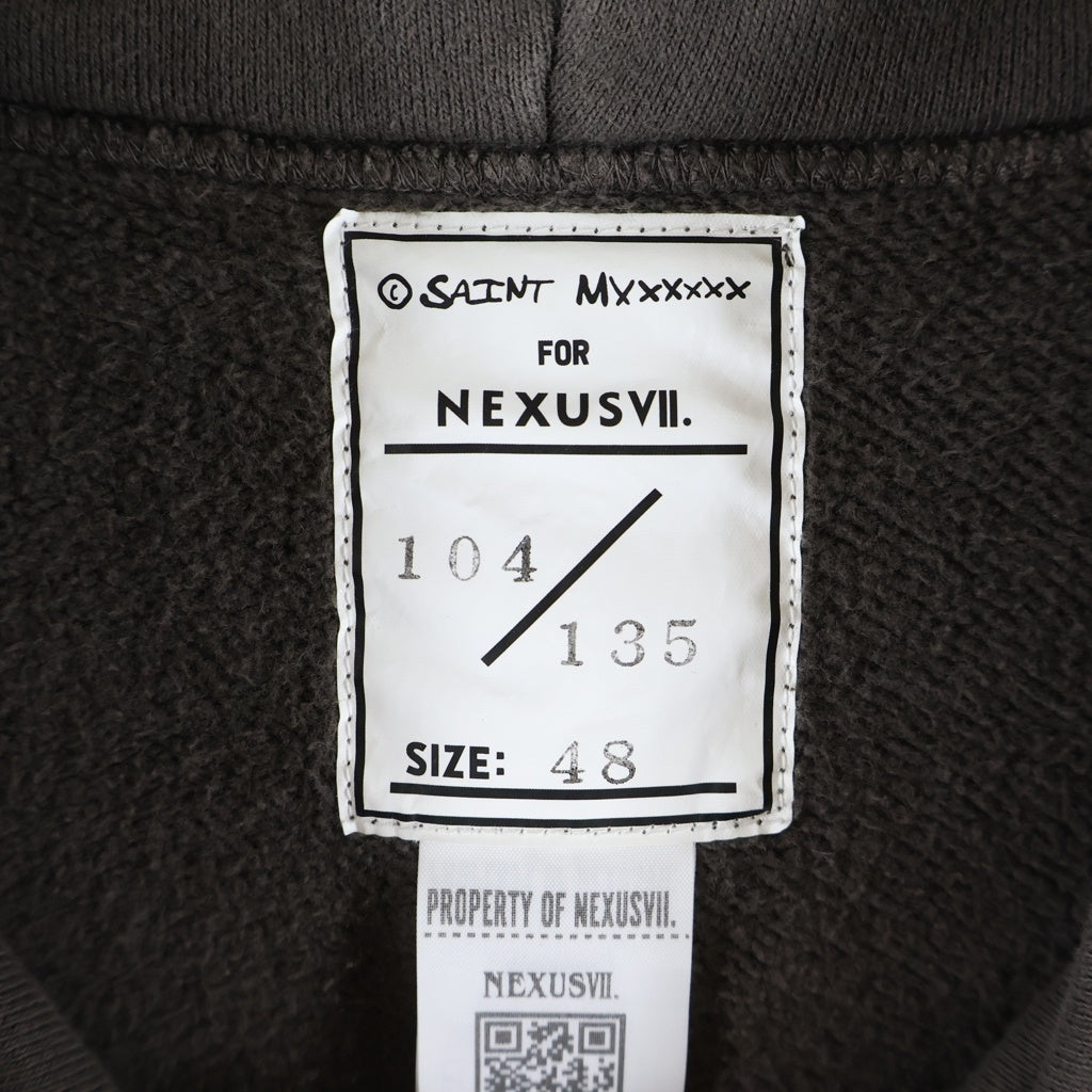 SAINT MICHAEL(セントマイケル) ×NEXUSVII. SUFFERING SAINTS SWEAT HOODIE ネクサスセブン サファリング ヴィンテージ加工 プルオーバースウェットパーカー フーディー ブラウン RMA-NSA-C0B