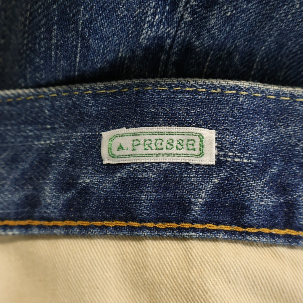 A.PRESSE(アプレッセ) 22SS WASHED DENIM WAIDE PANTS ウォッシュド ワイド デニムパンツ インディゴ 22SAP-04-07H