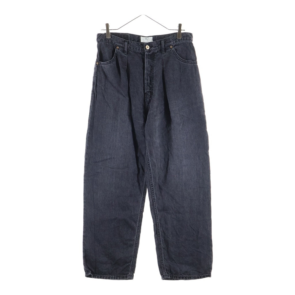 HERILL(ヘリル) 26SS LINEN DENIM 4PK 4ポケット リネン混 ワイドデニムパンツ ブラック 26-030-HL-8090-10