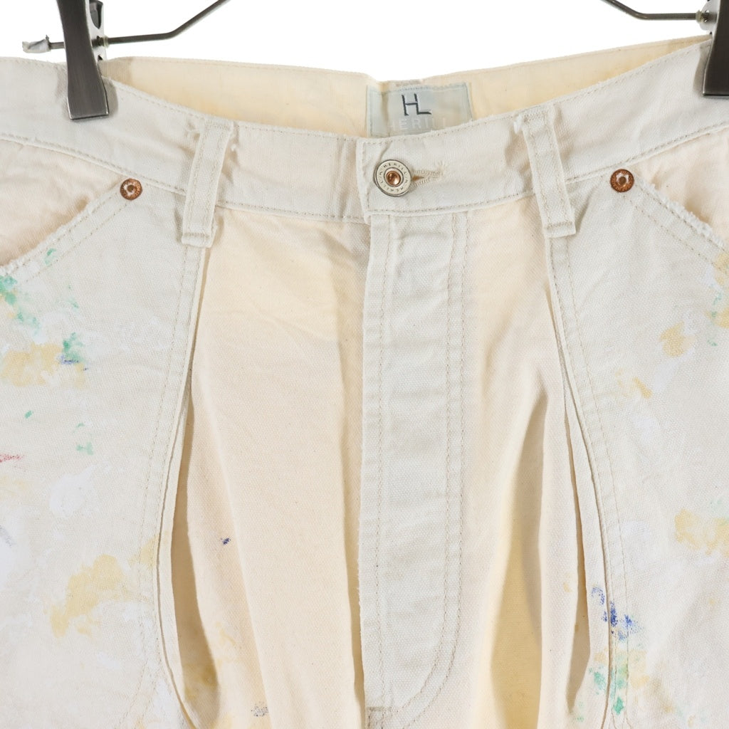 HERILL(ヘリル) 25SS SPLASH PAINTERPANTS スプラッシュ ペイント加工 ペインターパンツ ホワイト 25-030-HL-8070-10