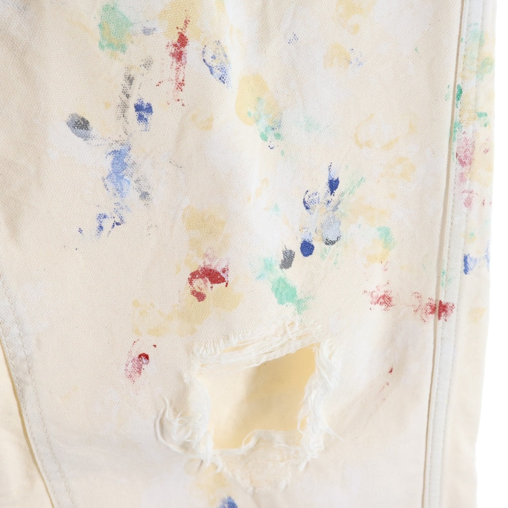 HERILL(ヘリル) 25SS SPLASH PAINTERPANTS スプラッシュ ペイント加工 ペインターパンツ ホワイト 25-030-HL-8070-10