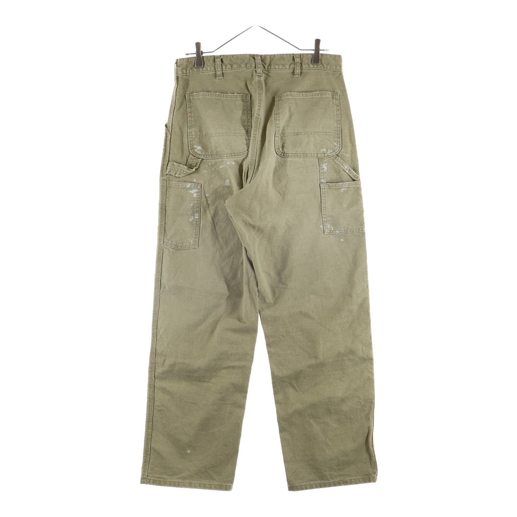 NO BRAND(ノーブランド) SWJP/WOTHERSPOON DESIGNS (ウェザースプーンデザイン) 25SS CARPENTER PANTS ペイント加工 カーペンターパンツ カーキ PT-02