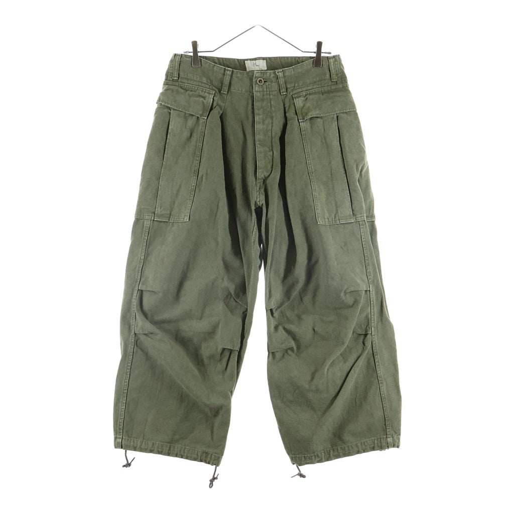 HERILL(ヘリル) DUCK CARGOPANTS ダック ワイドカーゴパンツ カーキ 22-030-HL-8020-3