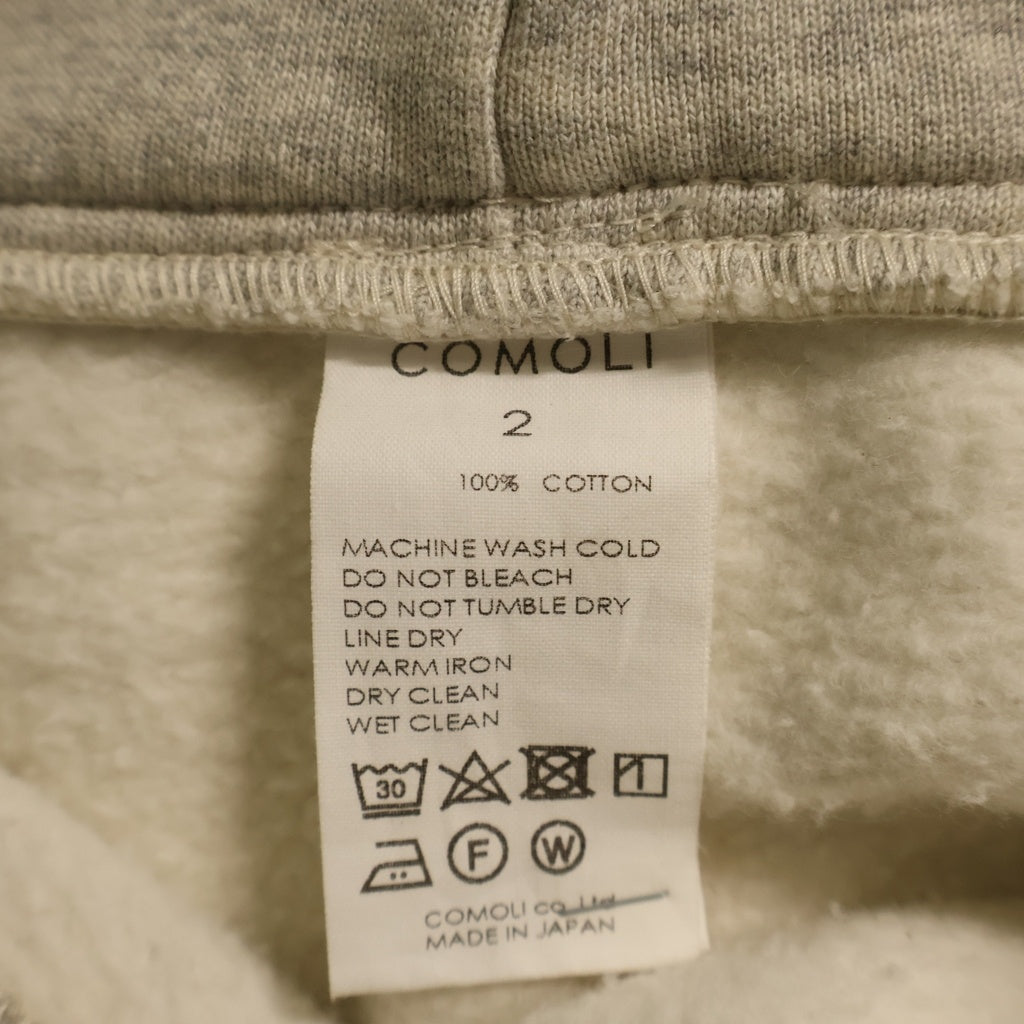 COMOLI(コモリ) 21AW コットン吊裏毛 プルオーバースウェットパーカー フーディー グレー U03-05002