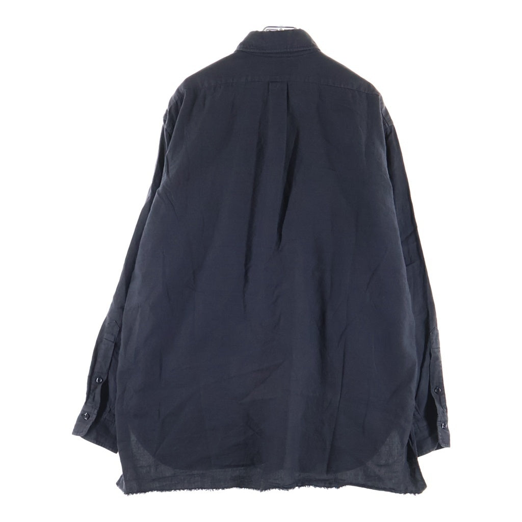 MAATEE&SONS(マーティーアンドサンズ) 強撚LINEN WORK SHIRT リネン ロングスリーブ 長袖 ワークシャツ ブラック MT3103-0604B
