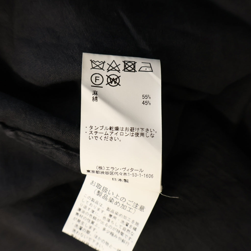 MAATEE&SONS(マーティーアンドサンズ) 強撚LINEN WORK SHIRT リネン ロングスリーブ 長袖 ワークシャツ ブラック MT3103-0604B