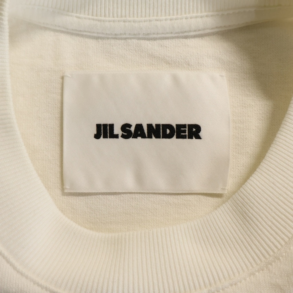 JIL SANDER(ジルサンダー) オーバーサイズド ロゴプリントTシャツ 半袖カットソー ホワイト JSMS707045