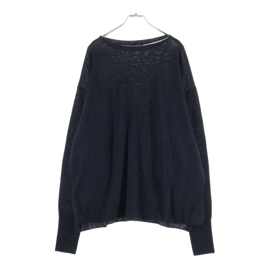 COMOLI(コモリ) 24SS WOOL WASHI COMOLI KNIT ウール和紙 コモリニット セーター ブラック Z01-06008