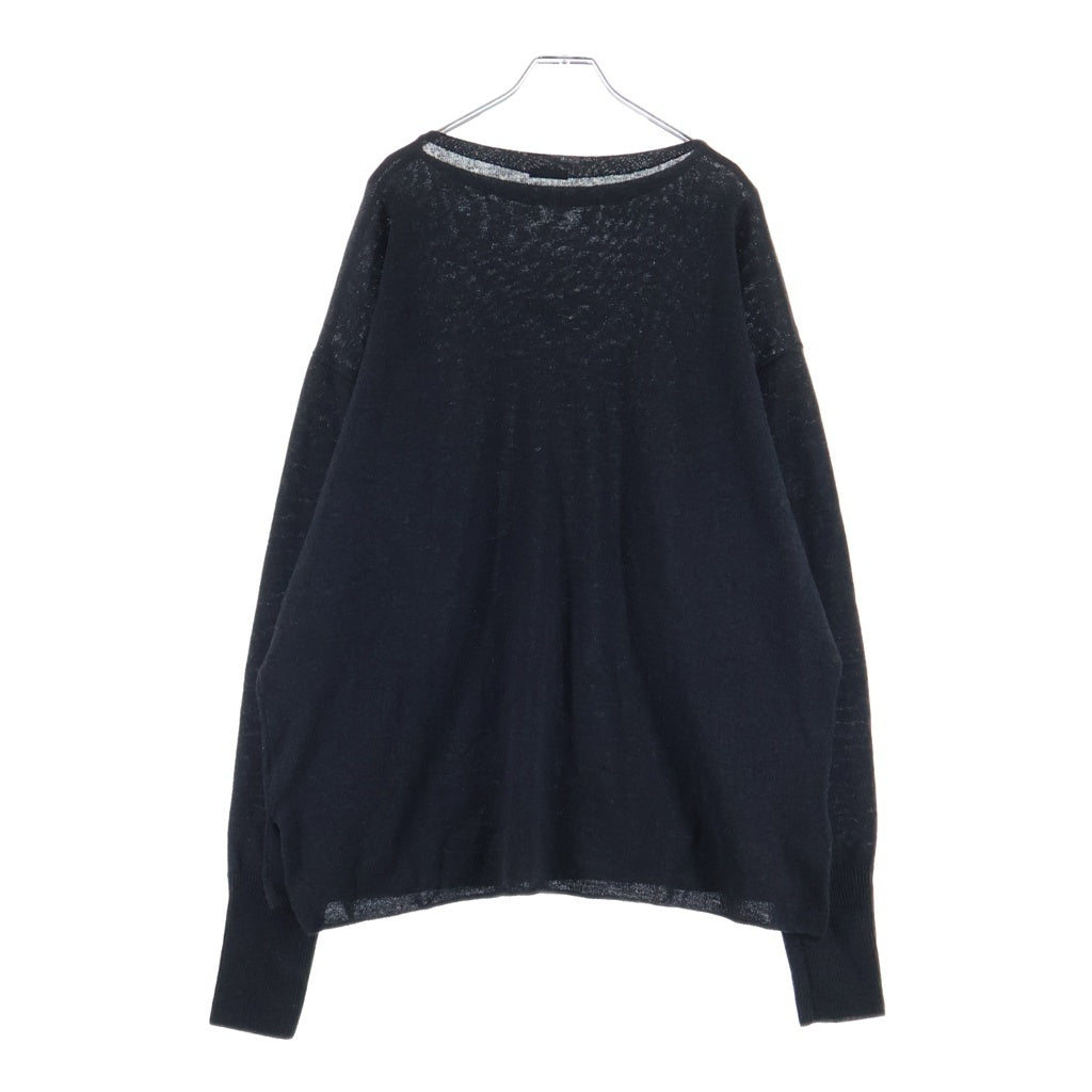 COMOLI(コモリ) 24SS WOOL WASHI COMOLI KNIT ウール和紙 コモリニット セーター ブラック Z01-06008