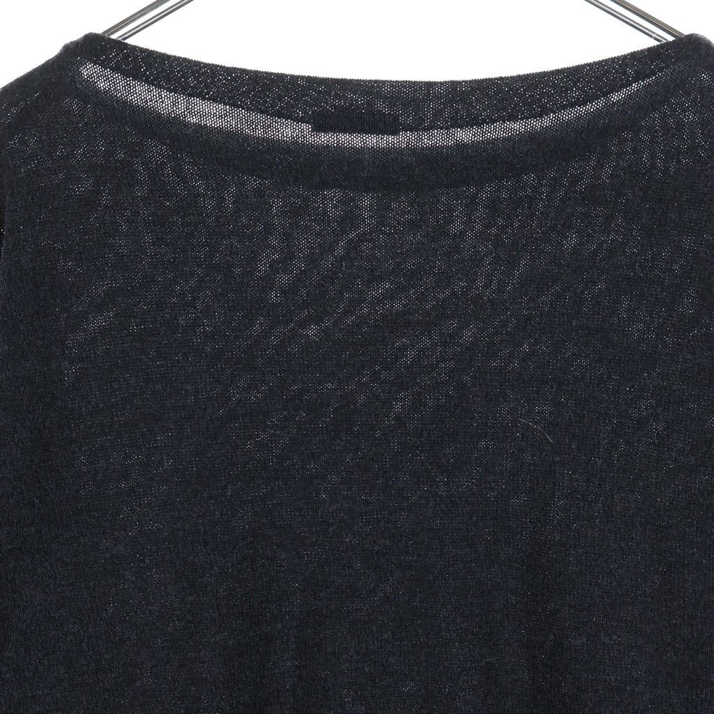 COMOLI(コモリ) 24SS WOOL WASHI COMOLI KNIT ウール和紙 コモリニット セーター ブラック Z01-06008