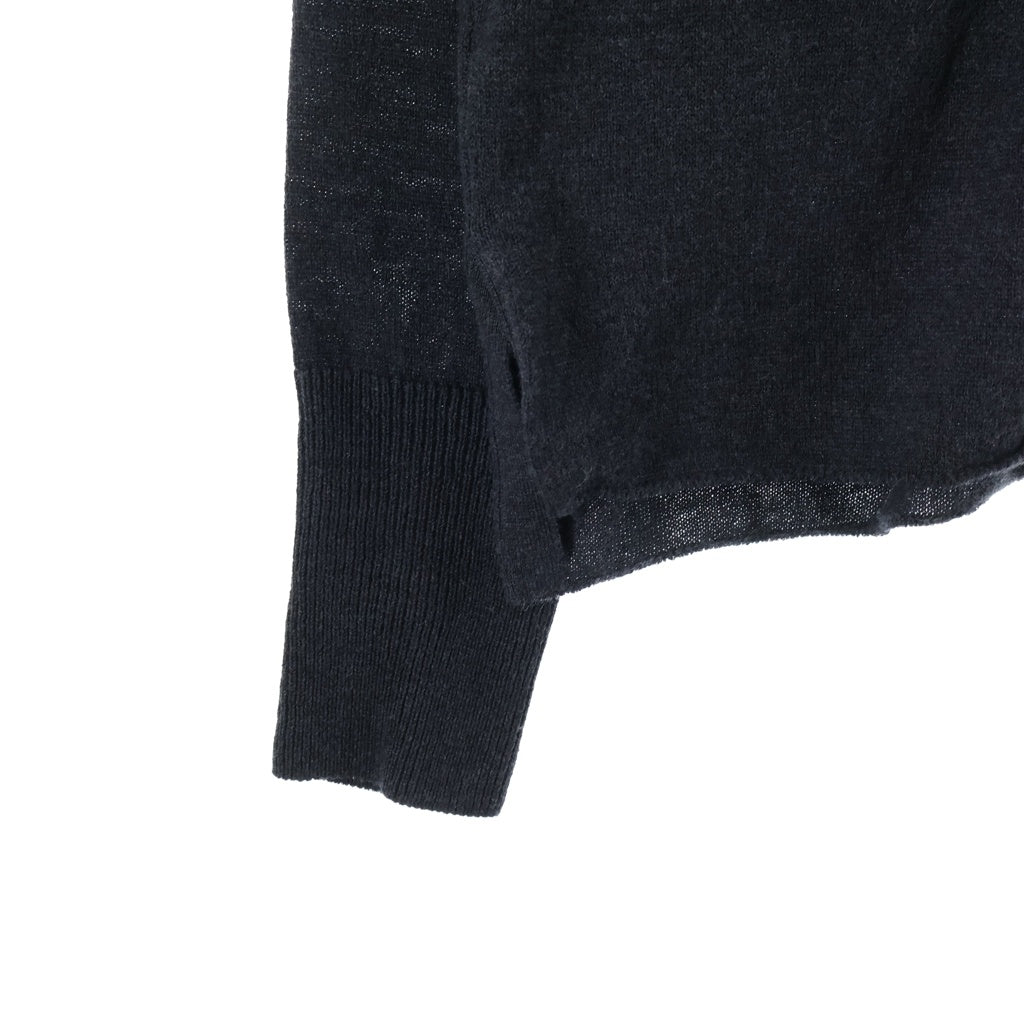 COMOLI(コモリ) 24SS WOOL WASHI COMOLI KNIT ウール和紙 コモリニット セーター ブラック Z01-06008