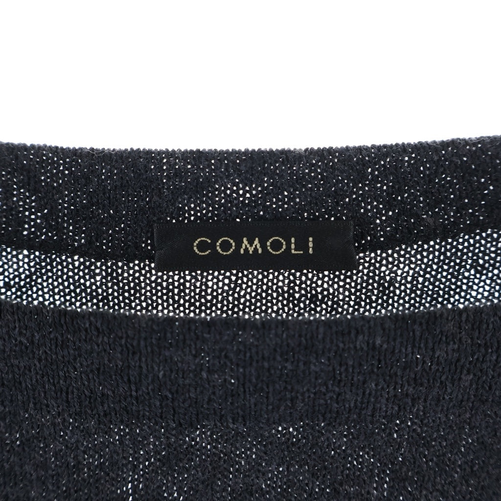 COMOLI(コモリ) 24SS WOOL WASHI COMOLI KNIT ウール和紙 コモリニット セーター ブラック Z01-06008