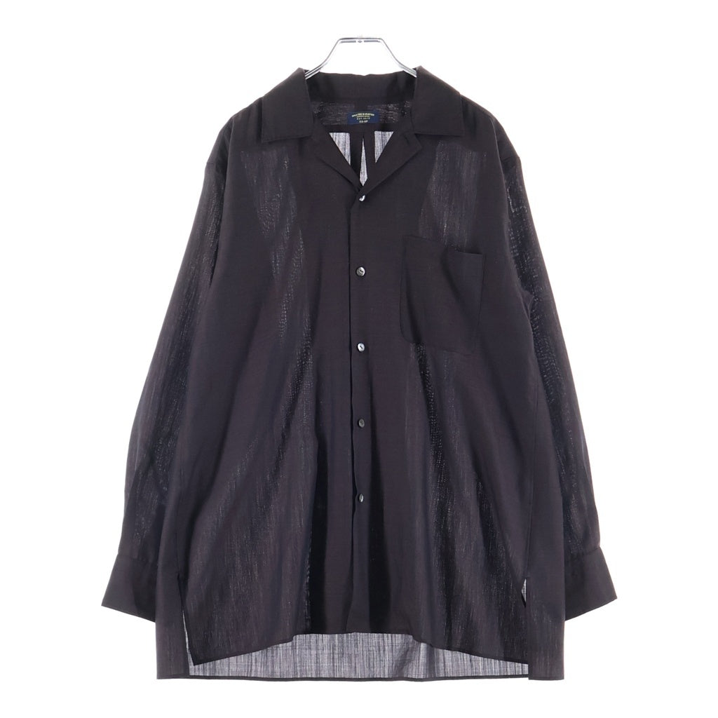 MAATEE&SONS(マーティーアンドサンズ) 24SS WOOL ONE PIECE COLLAR SHIRTS ウール ワンピース カラー 長袖シャツ ブラウン MTMU4103-0609