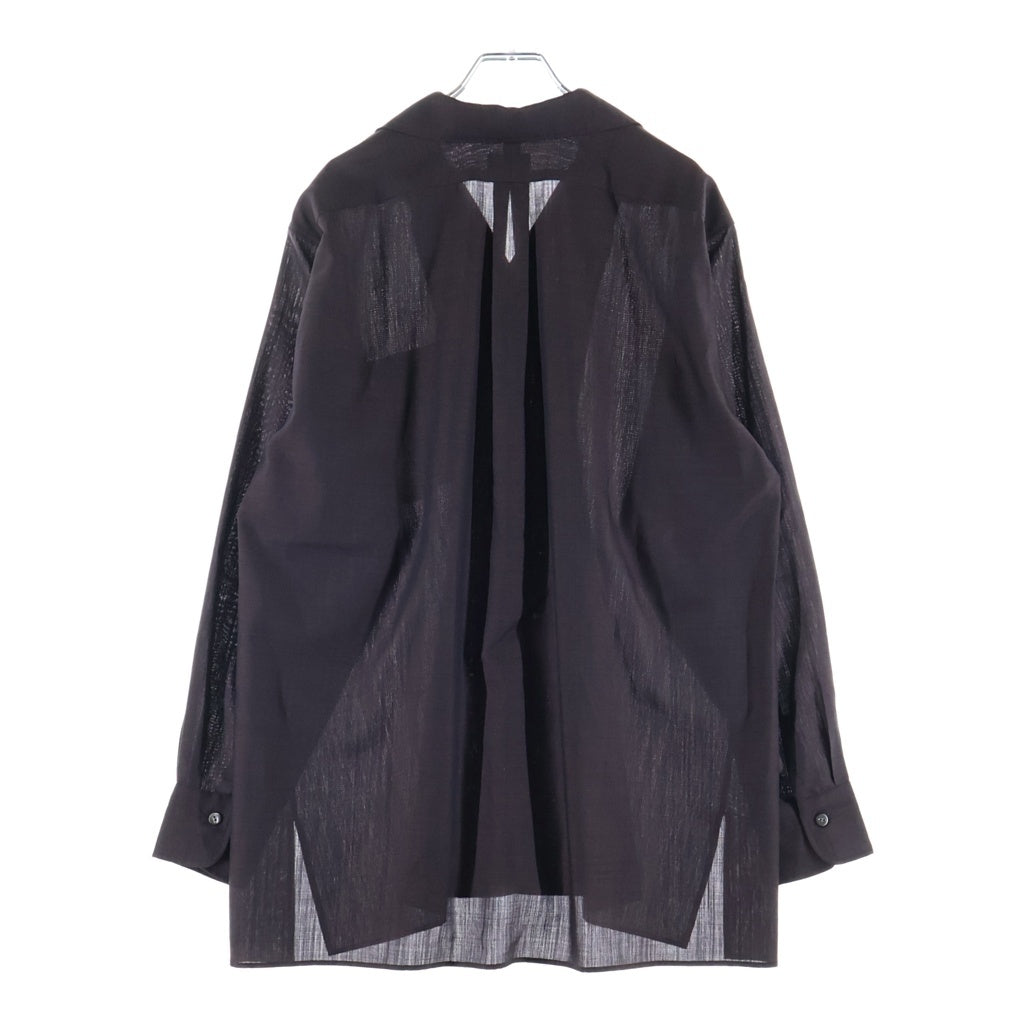 MAATEE&SONS(マーティーアンドサンズ) 24SS WOOL ONE PIECE COLLAR SHIRTS ウール ワンピース カラー 長袖シャツ ブラウン MTMU4103-0609