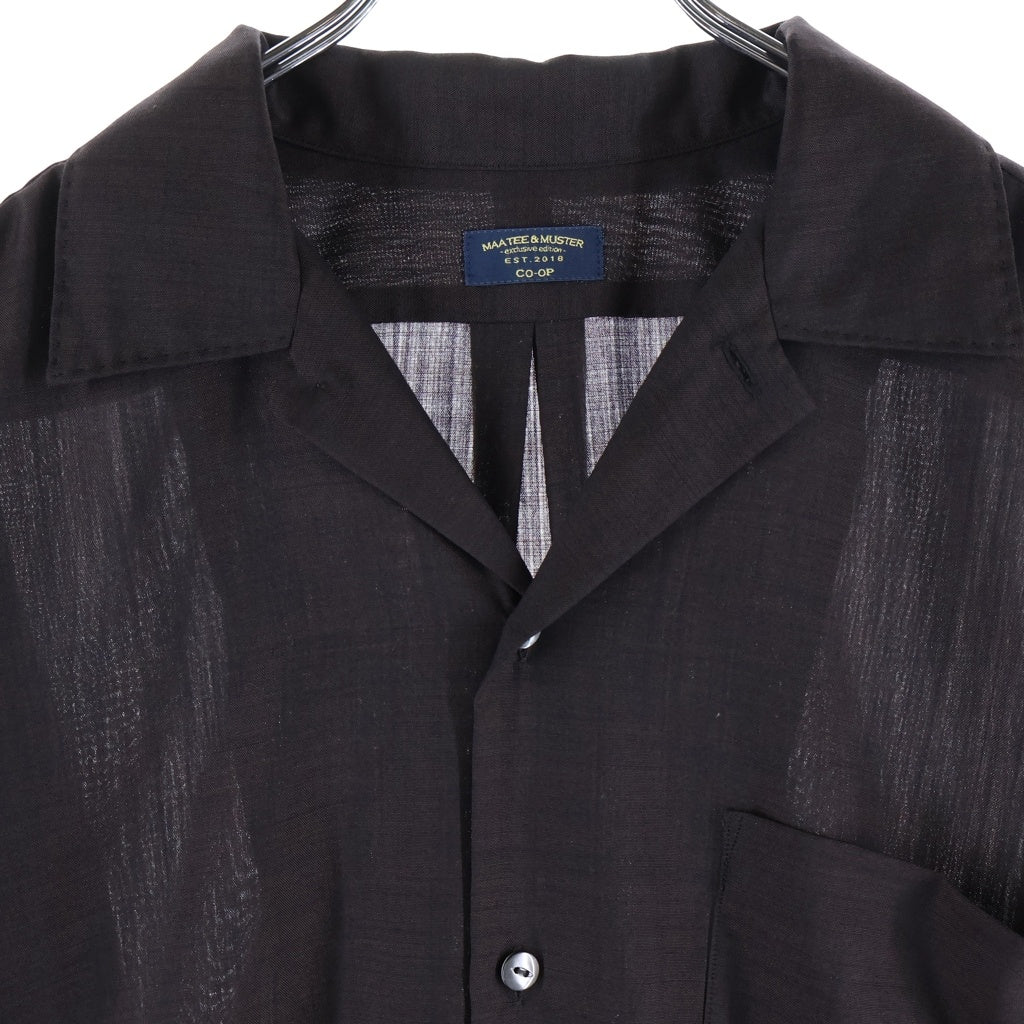 MAATEE&SONS(マーティーアンドサンズ) 24SS WOOL ONE PIECE COLLAR SHIRTS ウール ワンピース カラー 長袖シャツ ブラウン MTMU4103-0609