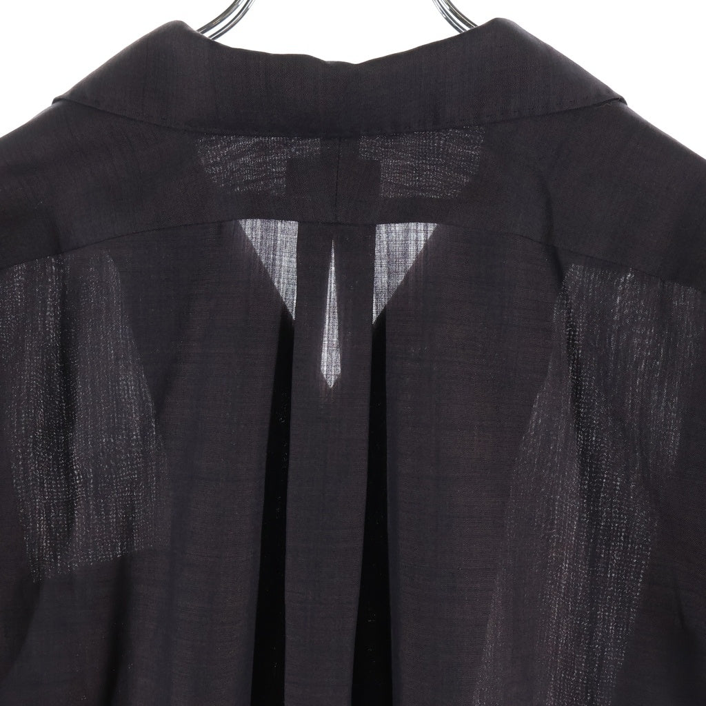 MAATEE&SONS(マーティーアンドサンズ) 24SS WOOL ONE PIECE COLLAR SHIRTS ウール ワンピース カラー 長袖シャツ ブラウン MTMU4103-0609