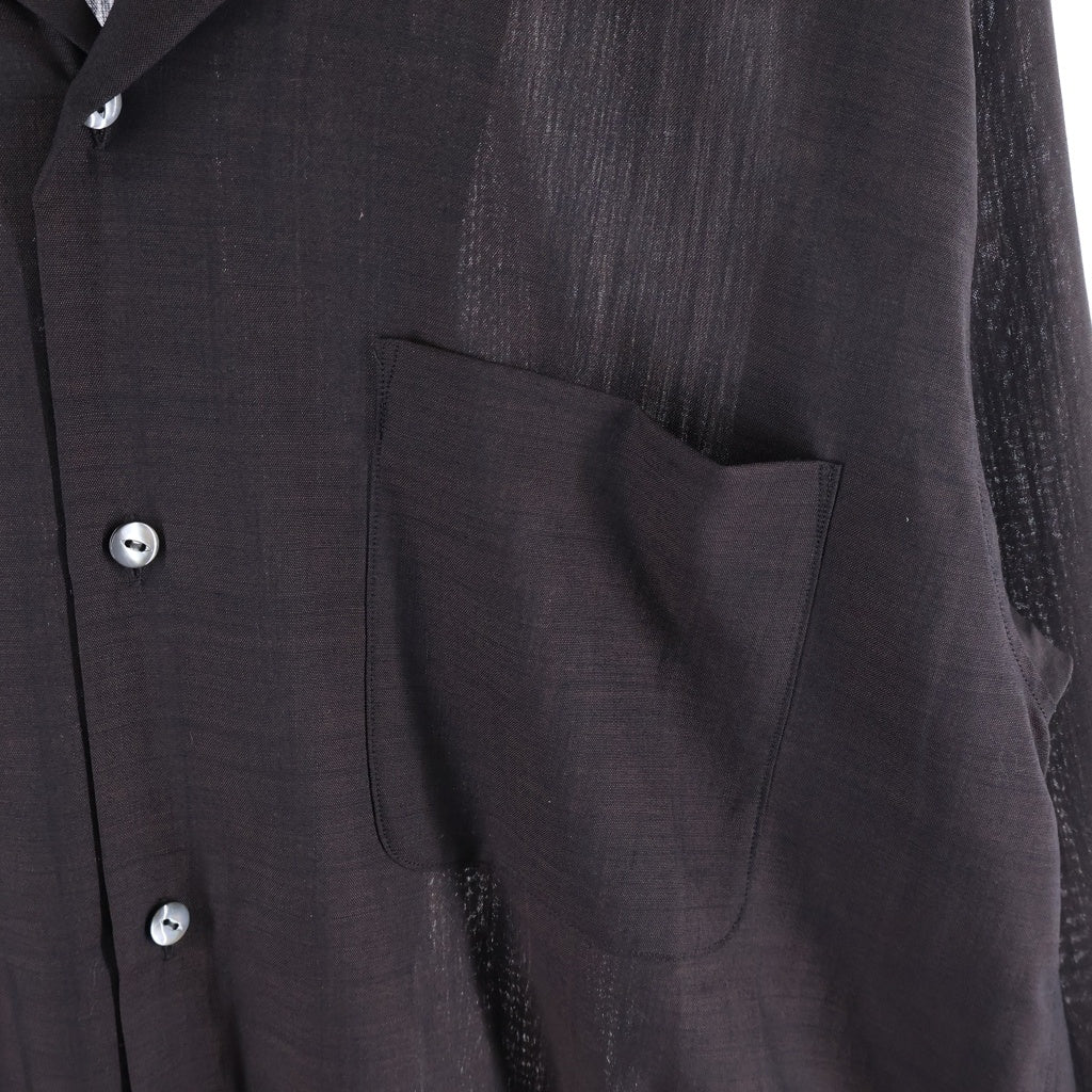 MAATEE&SONS(マーティーアンドサンズ) 24SS WOOL ONE PIECE COLLAR SHIRTS ウール ワンピース カラー 長袖シャツ ブラウン MTMU4103-0609