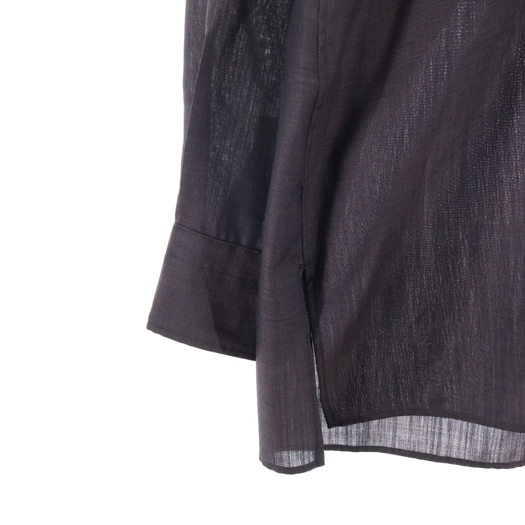 MAATEE&SONS(マーティーアンドサンズ) 24SS WOOL ONE PIECE COLLAR SHIRTS ウール ワンピース カラー 長袖シャツ ブラウン MTMU4103-0609