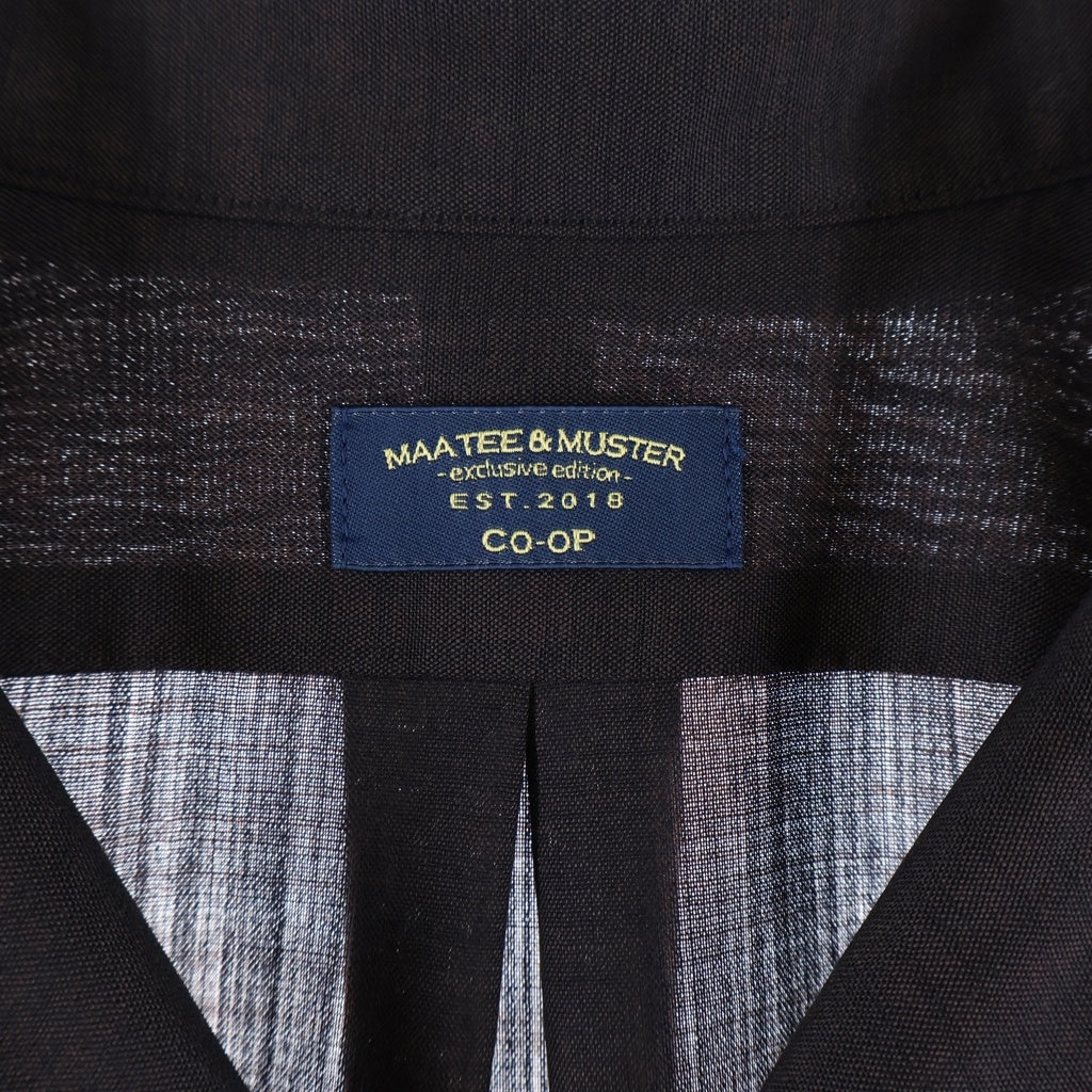 MAATEE&SONS(マーティーアンドサンズ) 24SS WOOL ONE PIECE COLLAR SHIRTS ウール ワンピース カラー 長袖シャツ ブラウン MTMU4103-0609