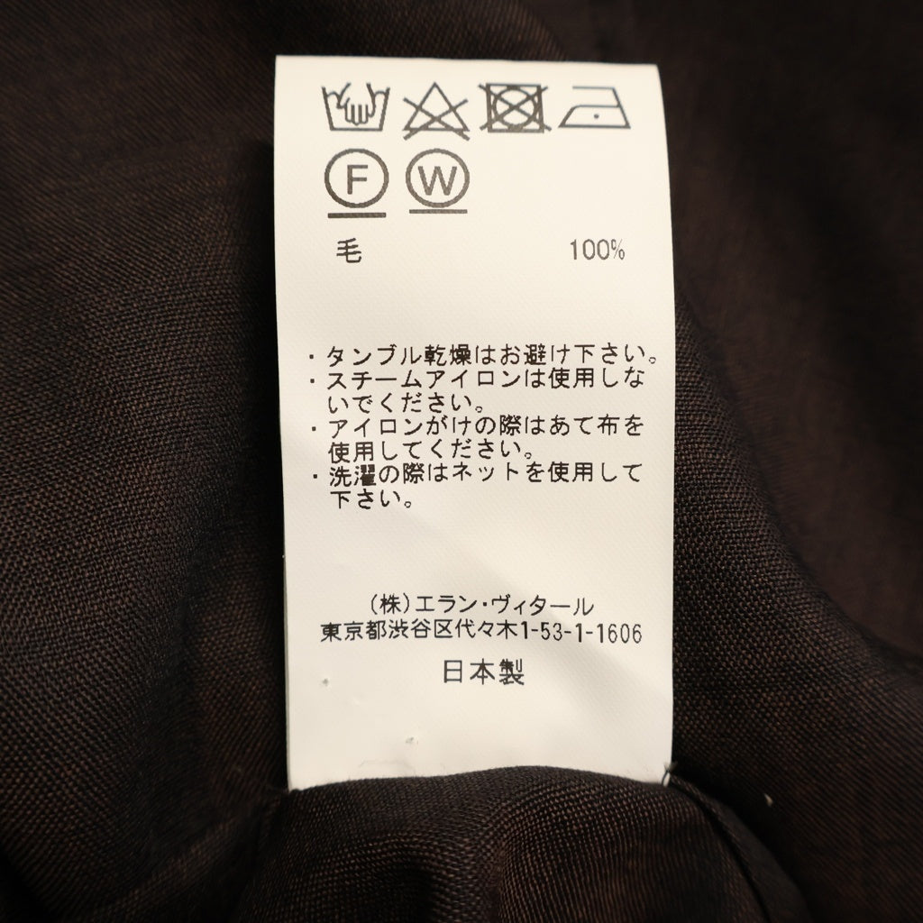 MAATEE&SONS(マーティーアンドサンズ) 24SS WOOL ONE PIECE COLLAR SHIRTS ウール ワンピース カラー 長袖シャツ ブラウン MTMU4103-0609