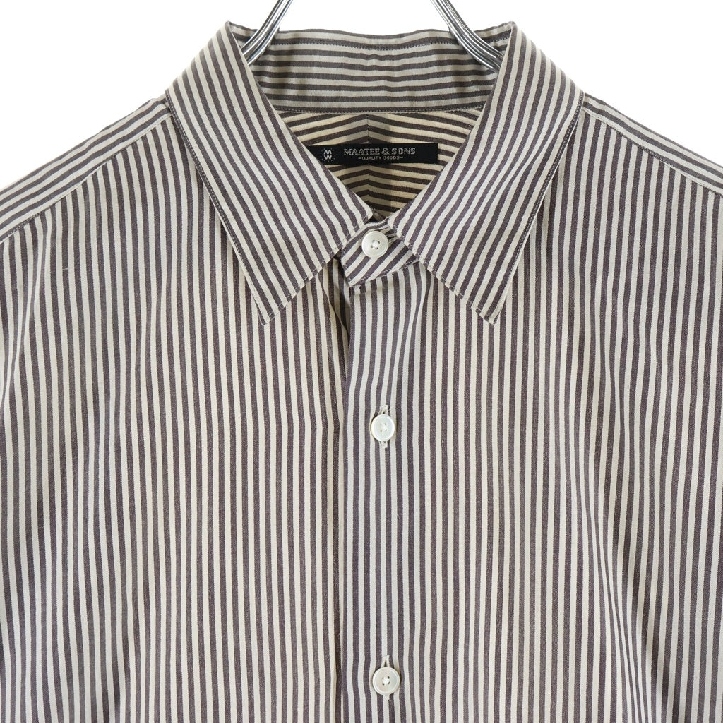 MAATEE&SONS(マーティーアンドサンズ) CHARLES SILK COTTON STRIPE チャールズ シルク コットン ストライプ 長袖シャツ グレー MT3303-0602B